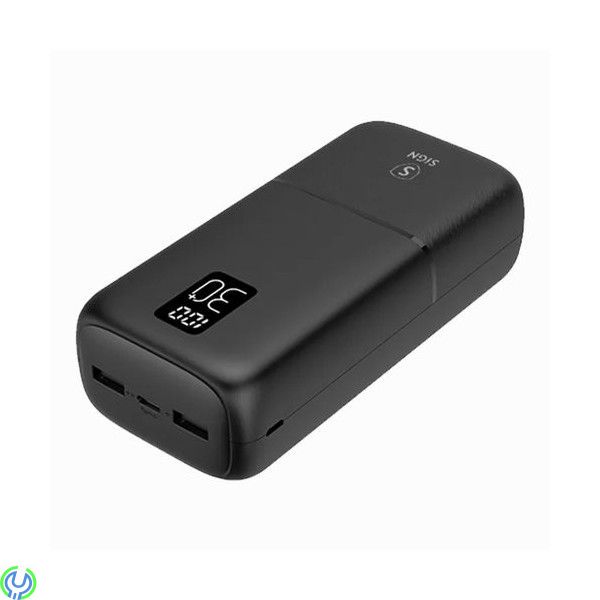 SiGN Powerbank 30,000mAh USB-C & USB-A, SiGN Powerbank 30,000 mAh Dual Output, 2,1A - Svart, Mobilskal/ Laddare, , SIGN