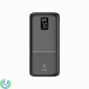 SiGN Powerbank 30,000mAh USB-C & USB-A, SiGN Powerbank 30,000 mAh Dual Output, 2,1A - Svart, Mobilskal/ Laddare, , SIGN