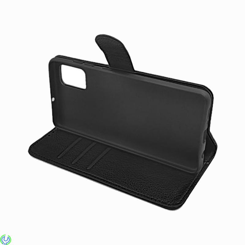 Samsung Galaxy A51 Plånboksfodral med Stativ - Svart,  Vinkla plånboken som ett stativ ✓ 3 kortfack ✓ Magnetiskt lås, Galaxy A51