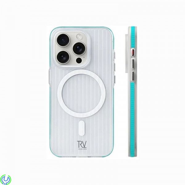 iPhone 15 Pro Max Mobilskal Korrugerad med Magsafe Rvelon - Blå, iPhone 15 Pro Max Mobilskal Korrugerad Anti-Halk, iPhone 15 Pro