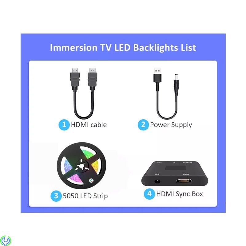 Plug & Play HDMI Sync Box, Kit med 5 m LED-list 75-85", Led Strip-ljus för HDMI-enheter Färg Sync - APP kontroll , Ljud & bild, 