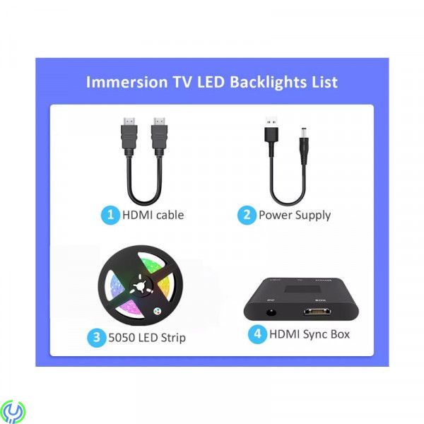 Plug & Play HDMI Sync Box, Kit med 5 m LED-list 75-85", Led Strip-ljus för HDMI-enheter Färg Sync - APP kontroll , Ljud & bild, 