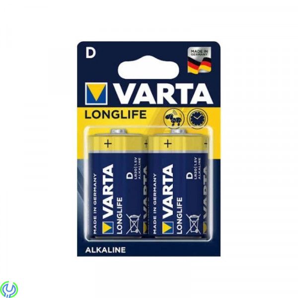 VARTA Longlife Alkaline D-batteri LR20, 2-pack, Longlife Alkaline D-batteri LR20, 2-pack, Alkaliska Batterier, , Varta