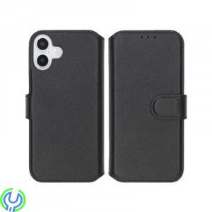 iPhone 16 Plus Plånboksfodral Äkta Läder Rvelon - Svart, Plånboksfodral Äkta Läder iPhone 16 Plus, iPhone 16 Plus, , RVELON