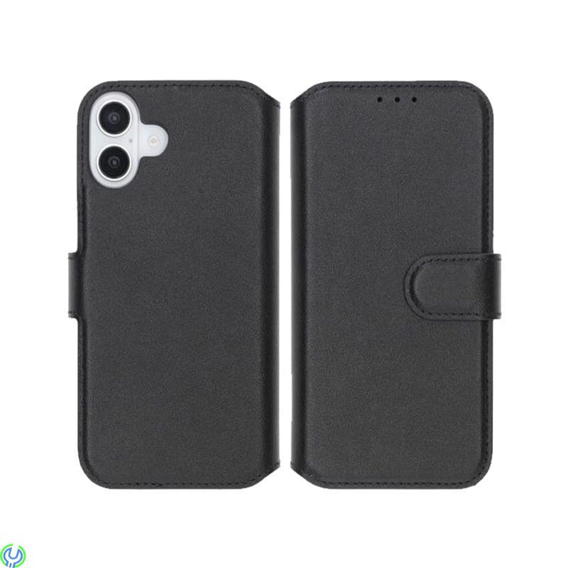 iPhone 16 Plus Plånboksfodral Äkta Läder Rvelon - Svart, Plånboksfodral Äkta Läder iPhone 16 Plus, iPhone 16 Plus, , RVELON