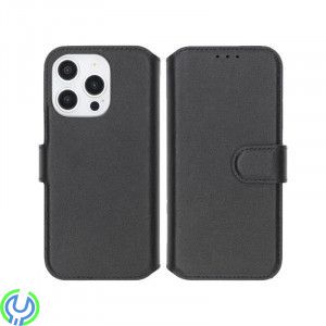 iPhone 16 Pro Plånboksfodral Äkta Läder Rvelon - Svart, Plånboksfodral Äkta Läder iPhone 16 Pro, iPhone 16 Pro, , RVELON