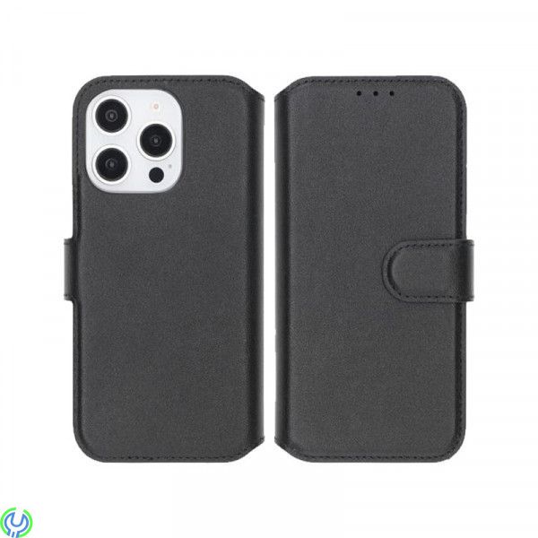 iPhone 16 Pro Plånboksfodral Äkta Läder Rvelon - Svart, Plånboksfodral Äkta Läder iPhone 16 Pro, iPhone 16 Pro, , RVELON