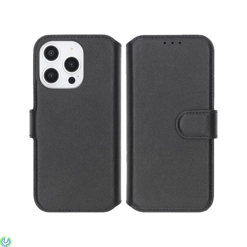 iPhone 16 Pro Max Plånboksfodral Äkta Läder Rvelon - Svart, Plånboksfodral Äkta Läder iPhone 16 Pro Max, iPhone 16 modeller, , R