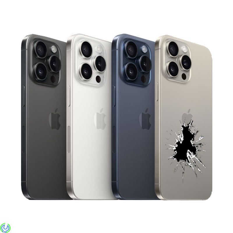 iPhone 15 Pro Max Baksideglas Byte, OEM, Vi byter ut hela baksidan på din iPhone 15 Pro Max så den blir som helt ny., iPhone 15 