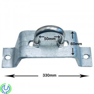 GALVANISERAT kraftig Väggfäste/stolpe 50 mm, Kraftigt varmgalvat fäste, avsett för maströr upp till 50 mm, Nockfäste / Gavelfäst