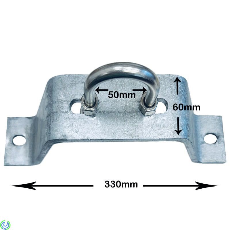 GALVANISERAT kraftig Väggfäste/stolpe 50 mm, Kraftigt varmgalvat fäste, avsett för maströr upp till 50 mm, Nockfäste / Gavelfäst