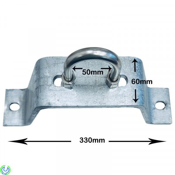 GALVANISERAT kraftig Väggfäste/stolpe 50 mm, Kraftigt varmgalvat fäste, avsett för maströr upp till 50 mm, Nockfäste / Gavelfäst