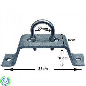 GALVANISERAT kraftig Väggfäste/stolpe 50 mm, Kraftigt varmgalvat fäste, avsett för maströr upp till 50 mm, Nockfäste / Gavelfäst