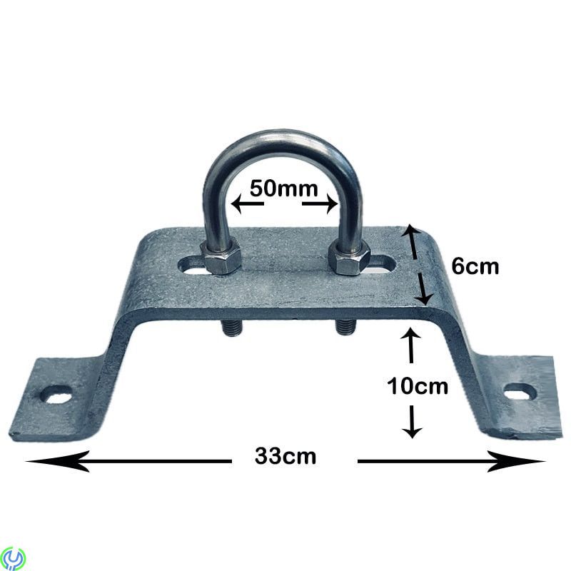 GALVANISERAT kraftig Väggfäste/stolpe 50 mm, Kraftigt varmgalvat fäste, avsett för maströr upp till 50 mm, Nockfäste / Gavelfäst