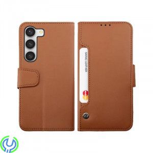 Samsung Galaxy S23 Plånboksfodral Rvelon - Brun, Plånboksfodral med 6 Extra Kortfack, Galaxy S23, , RVELON