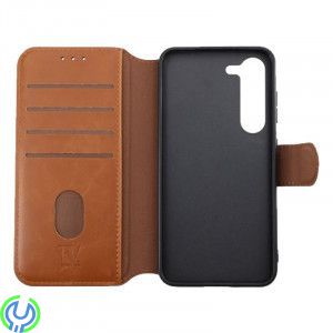 Samsung Galaxy S23 Plånboksfodral Rvelon - Brun, Plånboksfodral med 6 Extra Kortfack, Galaxy S23, , RVELON