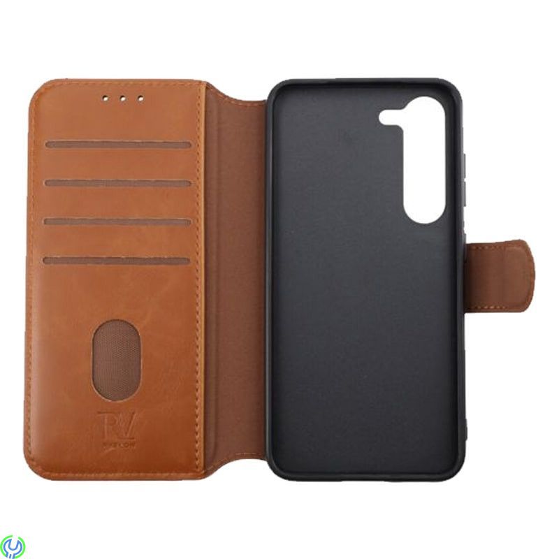 Samsung Galaxy S23 Plånboksfodral Rvelon - Brun, Plånboksfodral med 6 Extra Kortfack, Galaxy S23, , RVELON