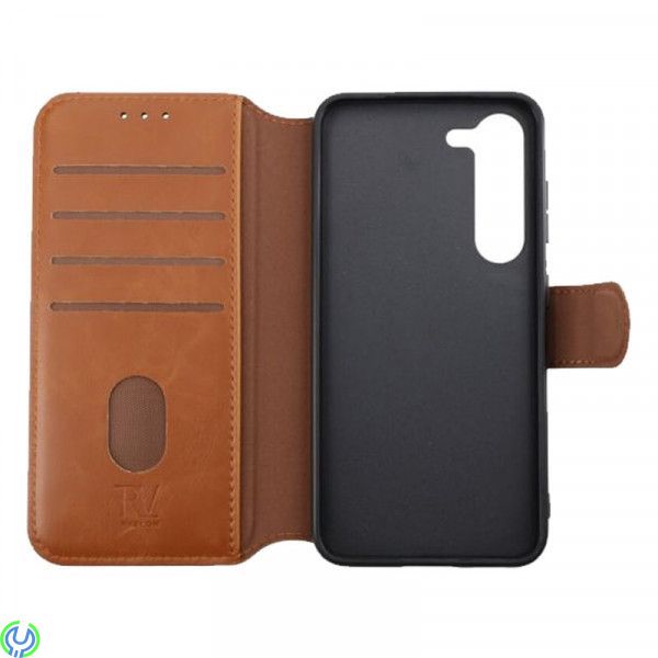 Samsung Galaxy S23 Plånboksfodral Rvelon - Brun, Plånboksfodral med 6 Extra Kortfack, Galaxy S23, , RVELON