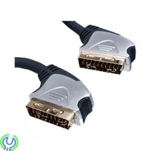 HQ Anslutningskabel Scart 24k guldpläterad, 10m, 10 meters 21 stifts scartkabel med 24k guldpläterade kontakter., Scart, , HQ