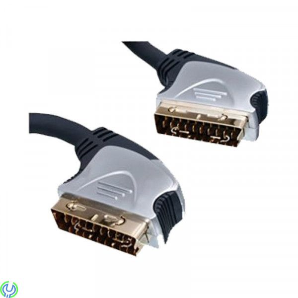 HQ Anslutningskabel Scart 24k guldpläterad, 10m, 10 meters 21 stifts scartkabel med 24k guldpläterade kontakter., Scart, , HQ