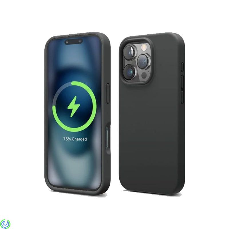 iPhone 16 Pro Max Mobilskal Silikon Magnet Rvelon - Svart, Silikonskal till iPhone 16 Pro Max med MagSafe, iPhone 16 modeller, ,