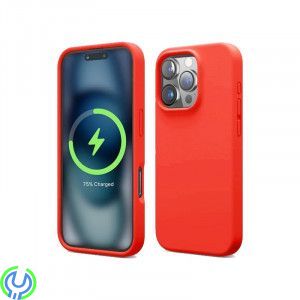 iPhone 16 Pro Max Mobilskal Silikon Rvelon - Röd, Silikonskal till iPhone 16 Pro med MagSafe, iPhone 16 modeller, , RVELON
