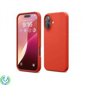 iPhone 16 Mobilskal Silikon Rvelon - Röd, Silikonskal till iPhone 16, iPhone 16 modeller, , RVELON