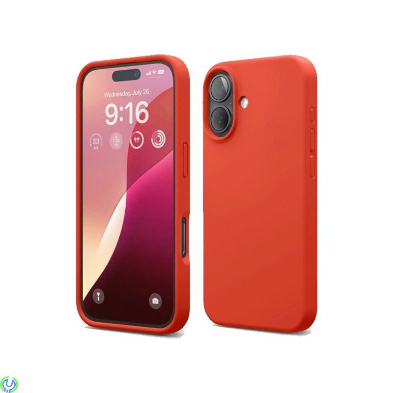 iPhone 16 Mobilskal Silikon Rvelon - Röd, Silikonskal till iPhone 16, iPhone 16 modeller, , RVELON