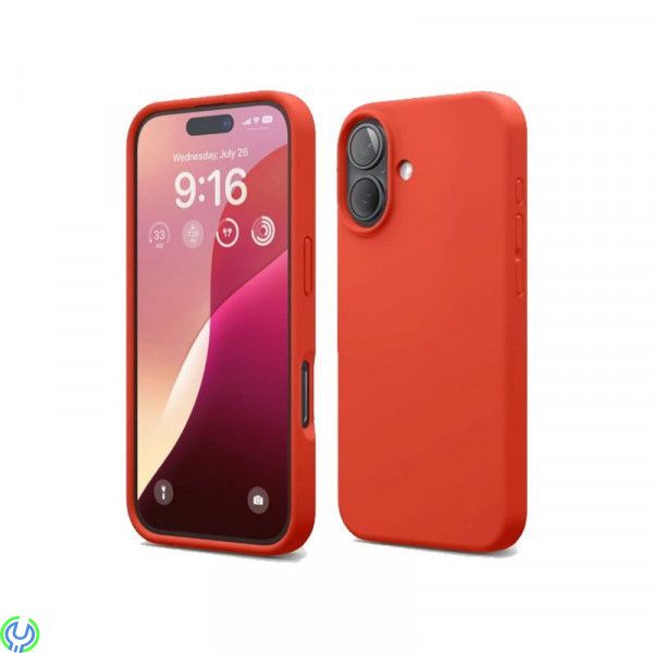 iPhone 16 Mobilskal Silikon Rvelon - Röd, Silikonskal till iPhone 16, iPhone 16 modeller, , RVELON