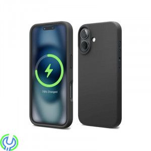 iPhone 16 Mobilskal Silikon Magnet Rvelon - Svart, Silikonskal till iPhone 16 med MagSafe, iPhone 16 modeller, , RVELON