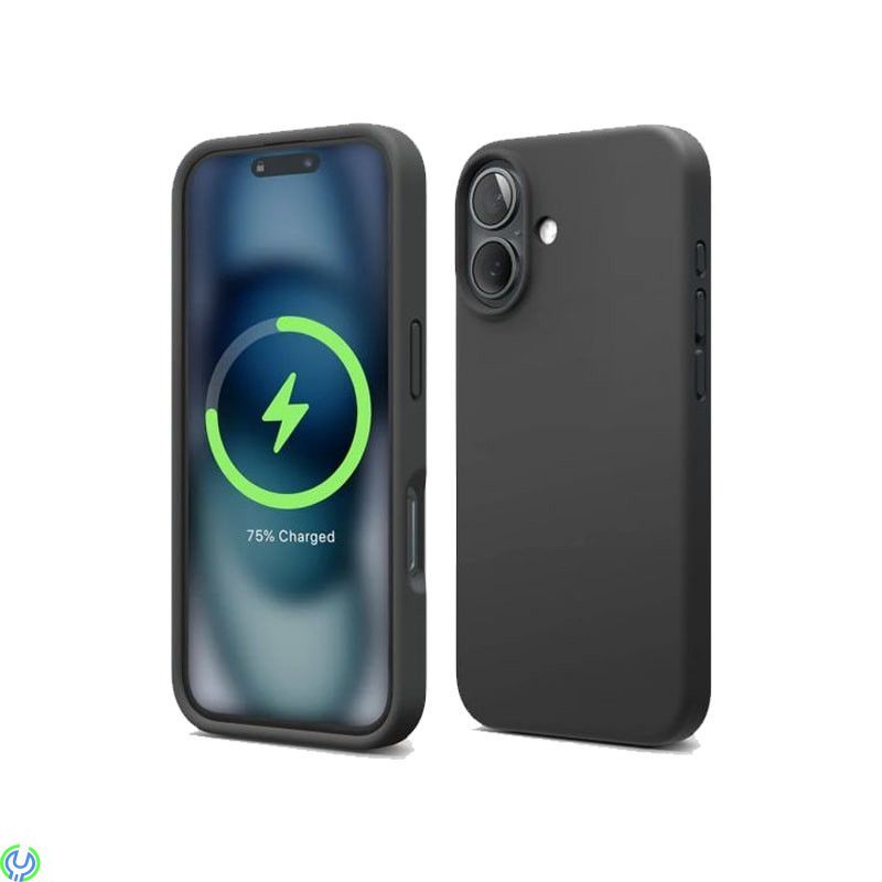 iPhone 16 Mobilskal Silikon Magnet Rvelon - Svart, Silikonskal till iPhone 16 med MagSafe, iPhone 16 modeller, , RVELON