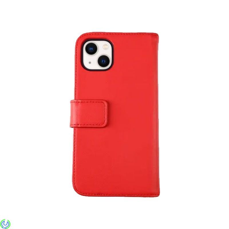 iPhone 13 Plånboksfodral Läder Rvelon - Röd, Läder plånboksfodral till iPhone 13, iPhone 13 modeller, , RVELON