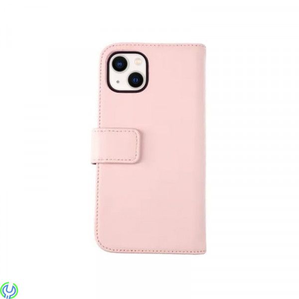 iPhone 13 Plånboksfodral Läder Rvelon - Rosa, Läder plånboksfodral till iPhone 13, iPhone 13 modeller, , RVELON