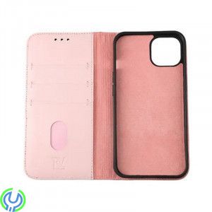 iPhone 13 Plånboksfodral Läder Rvelon - Rosa, Läder plånboksfodral till iPhone 13, iPhone 13 modeller, , RVELON