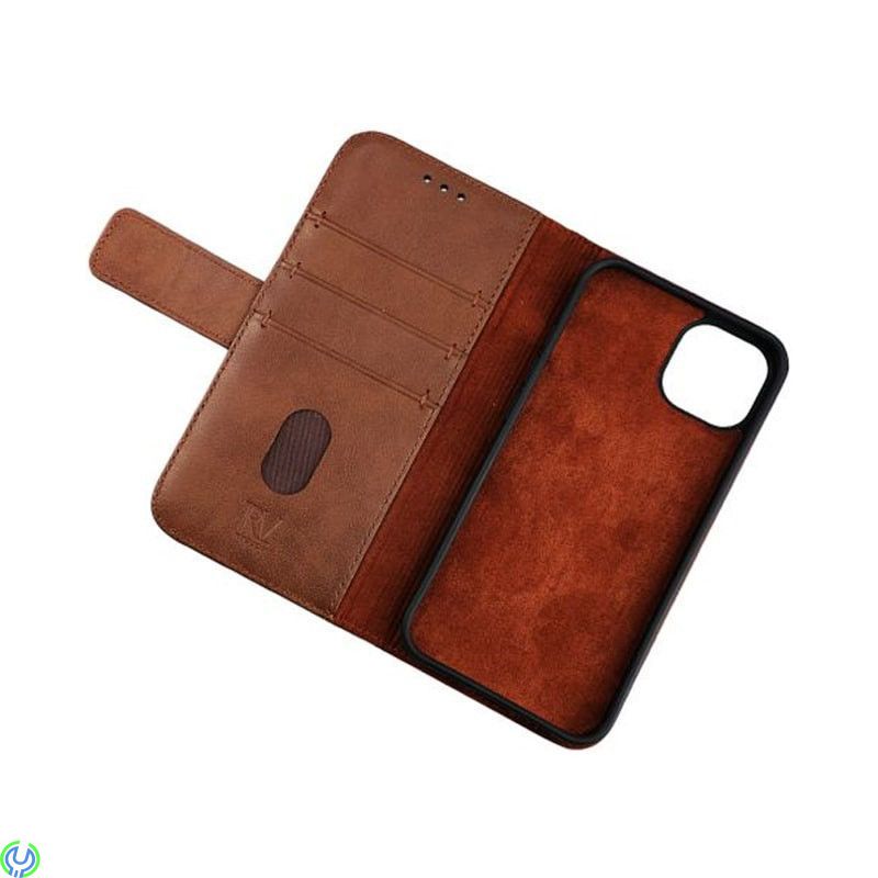 iPhone 11 Pro Plånboksfodral i äkta Läder, Brun, Avtagbart läderfodral till iPhone 11 Pro brun, iPhone 11 modeller, , RVELON