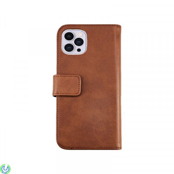 iPhone 11 Pro Plånboksfodral i äkta Läder, Brun, Avtagbart läderfodral till iPhone 11 Pro brun, iPhone 11 modeller, , RVELON