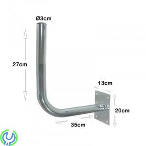 L- Väggfäste Ø3 cm Galvaniserad stål, L- Väggfäste Ø30 mm Galvaniserad stål, Väggfästen, , Maximum