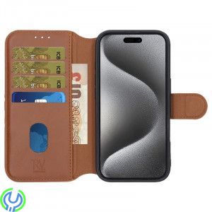 iPhone 16 Plånboksfodral Rvelon - Brun, Plånboksfodral till iPhone 16, iPhone 16, , RVELON