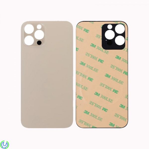 iPhone 12 Pro Baksida Glas med Självhäftande tejp - Guld, Baksida Glas med Självhäftande tejp - Guld, iPhone 12/12 Pro, , Elgruv