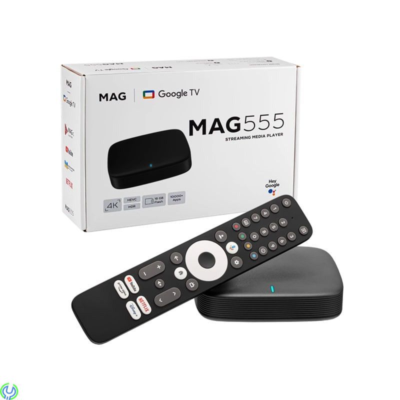 MAG 555 IPTV Set Top Box 4K Google TV Dual-Band WIFI, Android, 2GB RAM 4K UHD, Bluetooth 5.0, Infomir MAG, , Infomir
