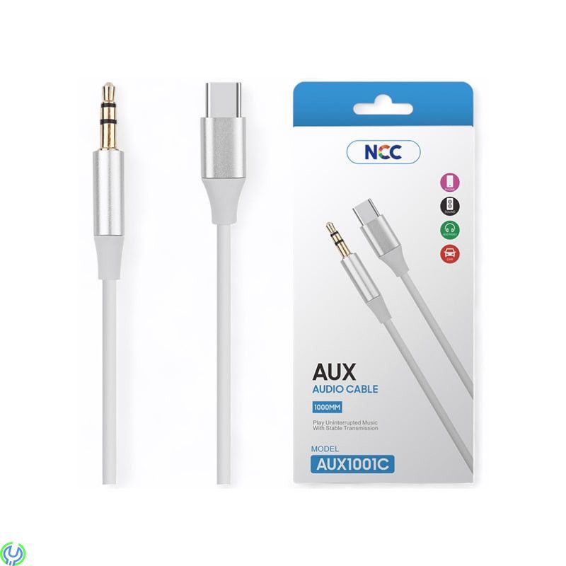 NCC AUX ljudkabel AUX1001C USB-C/3,5 mm, 120 cm, vit, AUX ljudkabel USB-C/3,5 mm, 120 cm, Tillbehör, , NCC