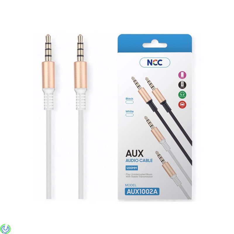 NCC AUX ljudkabel AUX1001A 3,5mm/3,5mm, 120cm, vit, AUX ljudkabel AUX1001A 3,5mm/3,5mm, Tillbehör, , NCC