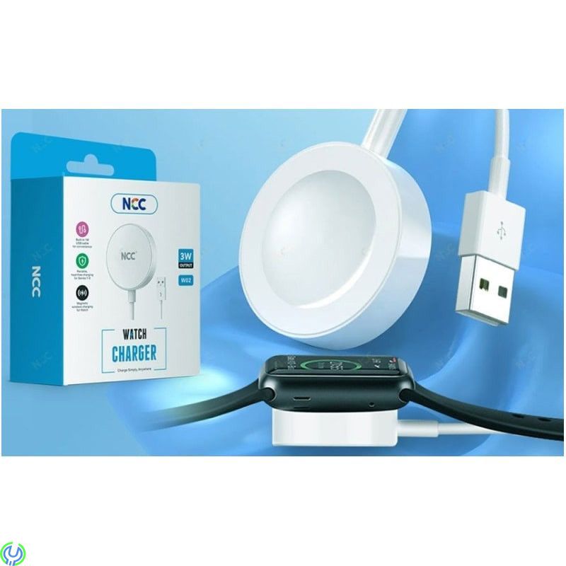 Magnetisk Trådlös Laddare för Apple Watch (Serie 1-9) vit, NCC 3W Magnetisk Trådlös Laddare, 1 m – Vit (W02), Apple Watch laddar