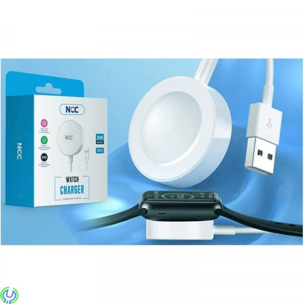Magnetisk Trådlös Laddare för Apple Watch (Serie 1-9) vit, NCC 3W Magnetisk Trådlös Laddare, 1 m – Vit (W02), Apple Watch laddar