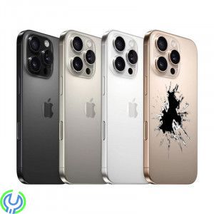 iPhone 16 Pro Max Baksideglas Byte, Vi byter ut hela baksidan på din iPhone 16 Pro Max så den blir som helt ny., iPhone 16 Pro M