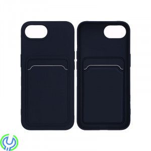 Silikonfodral med korthållare iPhone 16e - Svart, iPhone 16e Silikonfodral, iPhone 16e, , G-SP