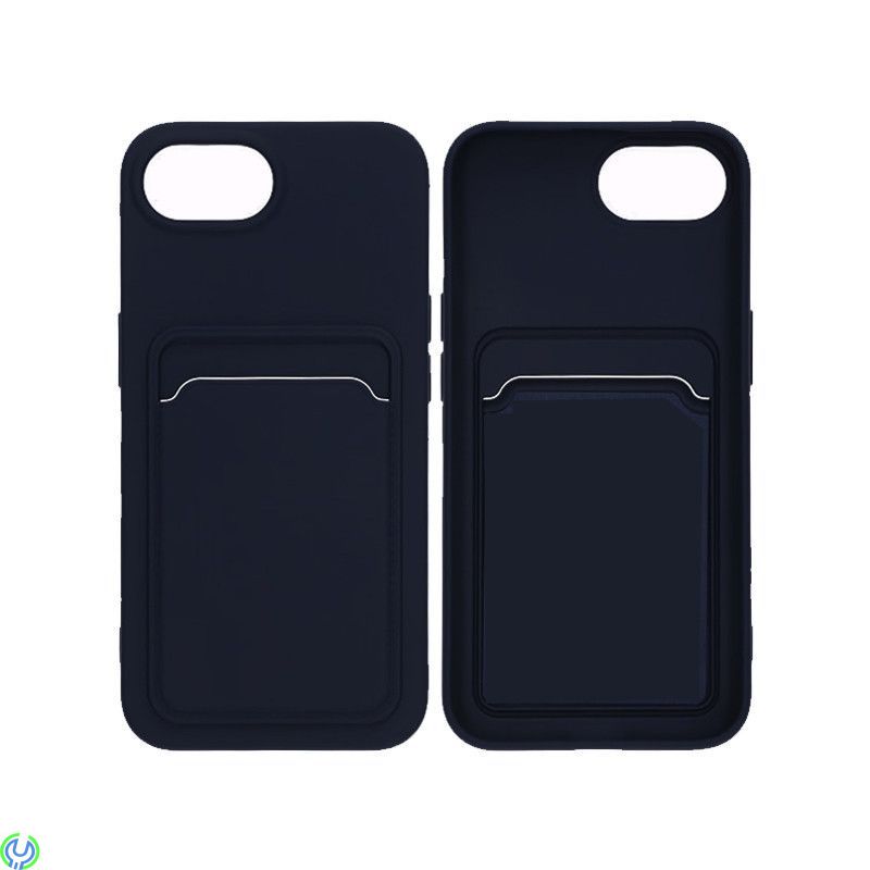 Silikonfodral med korthållare iPhone 16e - Svart, iPhone 16e Silikonfodral, iPhone 16e, , G-SP