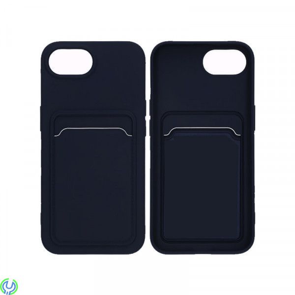 Silikonfodral med korthållare iPhone 16e - Svart, iPhone 16e Silikonfodral, iPhone 16e, , G-SP