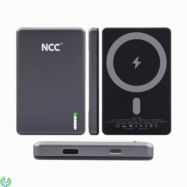 Ultra Slim Magnetisk Powerbank med MagSafe, 5000mAh, Tunn, Smidig & Magnetisk – Powerbank med MagSafe 5000mAh, Mobilskal/ Laddar