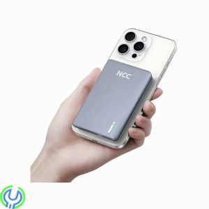 Ultra Slim Magnetisk Powerbank med MagSafe, 5000mAh, Tunn, Smidig & Magnetisk – Powerbank med MagSafe 5000mAh, Mobilskal/ Laddar